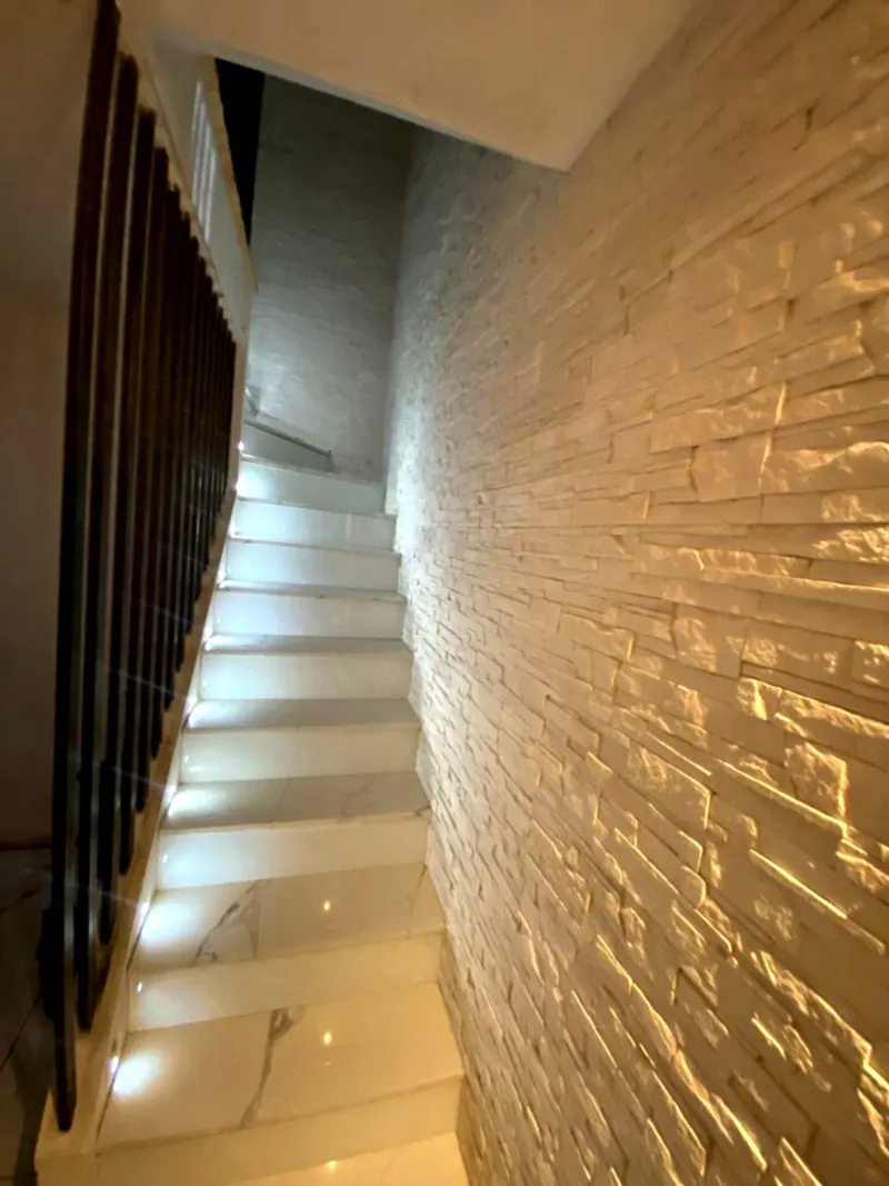 Stair feature lighting installed by London BS Ltd